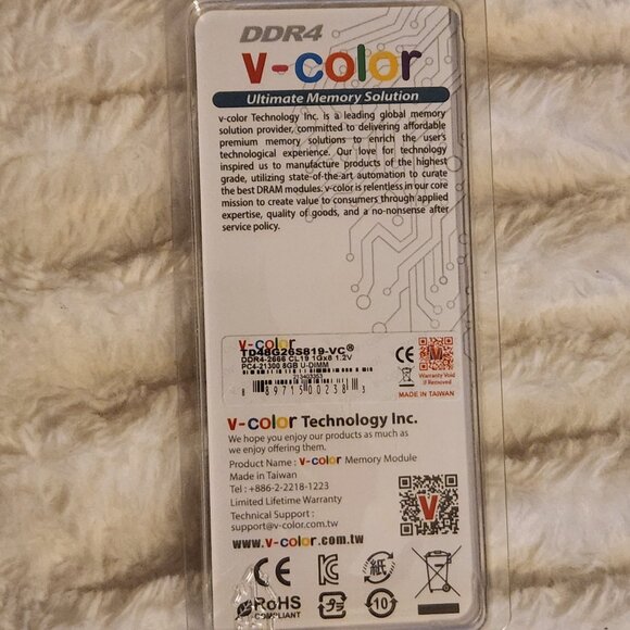 V-Color DDR4 8GB (8GBx1) 2666MHz (PC4-21300) PC Ram Memory, DIMM 1.2V - Picture 2 of 2